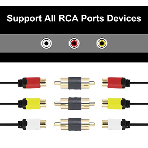 VCE RCA to 1/4" Audio Adapter 6-Pack Bundle with RCA Male to Male Coupler 5-Pack