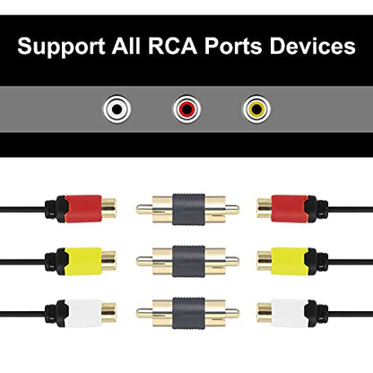VCE RCA to 1/4" Audio Adapter 6-Pack Bundle with RCA Male to Male Coupler 5-Pack