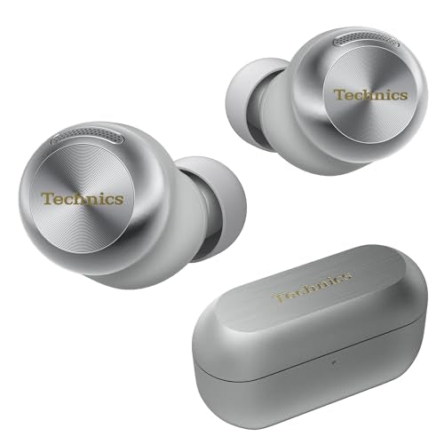 Technics Reference Class Hi-Fi Wireless Ear Buds, Dolby Atmos with Head Tracking, Adaptive Noise Cancelling, 3 Device Multipoint, 10-Hr Battery, Wireless Charging, Improved Fit, EAH-AZ100-S(Silver) | Head Tracking, Adaptive Noise-canceling, 3 Device Multi