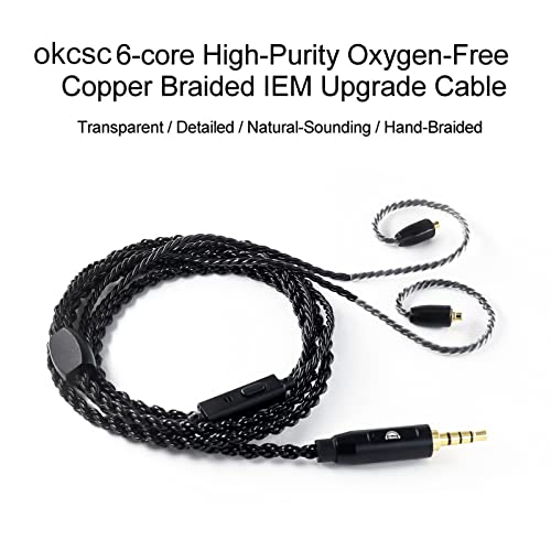 MMCX Upgrade Cable - Detachable Earphone Replacement for Shure se315 SE535 SE846-CL, FiiO FH7 FA9 FH5s FH5 - color: with mic, size: MMCX
