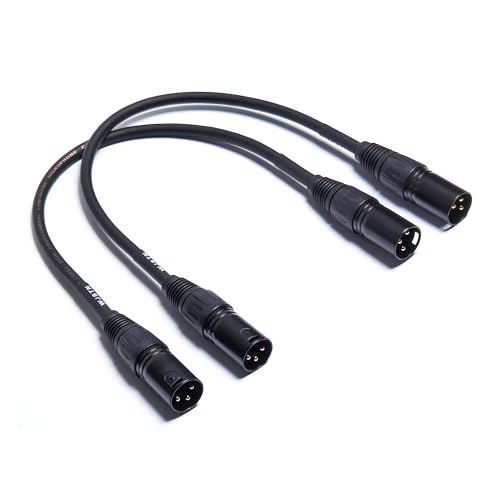WJSTN 3FT XLR Audio Cable, 2 Pack Male-to-Male, High Fidelity, Indoor, Compatible with Microphone, Instrument, Speaker, Audio Equipment - size: 3Feet