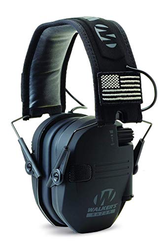 Walker's Razor Slim Electronic Earmuffs | Protective Case - color: American Patriot/Black