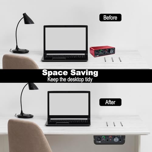 Under Desk Holder for Scarlett Solo 3rd Gen, Acrylic Under Desk Shelf Organizer Under Desk Mount Wall Mount Holder (Black) - color: Black