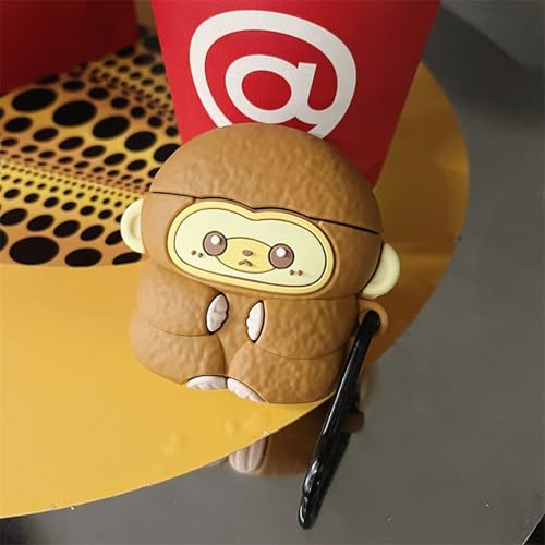 Wireless Charging Earphone Case Compatible with Airpods Pro/Pro2, Cute Animal Monkey Design Soft Silicone Full Body Protective Skin Cover, Kids Girls Women Cartoon Earbuds Accessories - color: Monkey, size: Airpods Pro/Pro2
