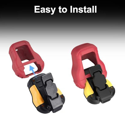 CYBERGUYS Silicone Case for DEWALT Wearable Bluetooth Speaker, Durable, Red | Shock-Proof Non-Slip Protective Cover for DEWALT Mini Speaker w/Lanyard, Small Lightweight & Easy-to-Install Sleeve - color: Red
