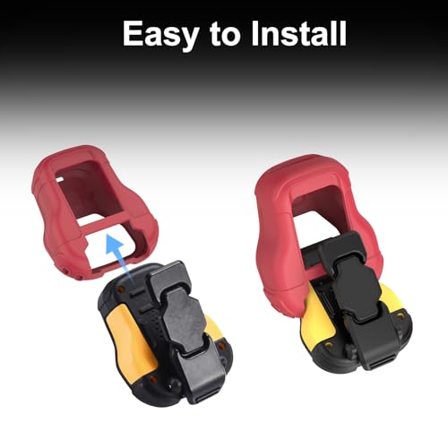 CYBERGUYS Silicone Case for DEWALT Wearable Bluetooth Speaker, Durable, Red | Shock-Proof Non-Slip Protective Cover for DEWALT Mini Speaker w/Lanyard, Small Lightweight & Easy-to-Install Sleeve - color: Red