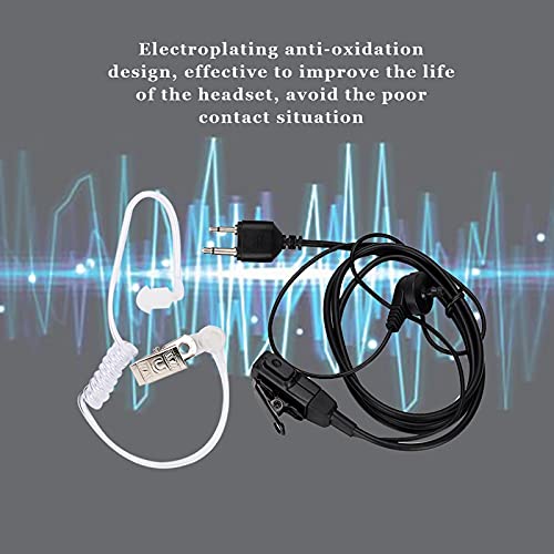 Acoustic Tube 2-Pin Earpiece Headset with PTT Mic Compatible with Two Way Radio IC - F3011 F4011 F4001 Talkie ABS