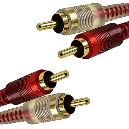 HTDYOO RCA Cables, 2 RCA Stereo Audio Cable - 5 Feet. | Gold-Plated | 2-Male to 2-Male RCA audio stereo subwoofer cable
