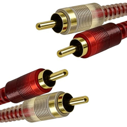 HTDYOO RCA Cables, 2 RCA Stereo Audio Cable - 5 Feet. | Gold-Plated | 2-Male to 2-Male RCA audio stereo subwoofer cable