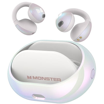 Monster Open Ear AC600 Headphones, Bluetooth 5.4 Wireless Earbuds with HiFi Stereo,Clip-On Earbuds with ENC Clear Call, 21H Playtime, Touch Control, IPX6 Waterproof Wireless Headphones for Workout