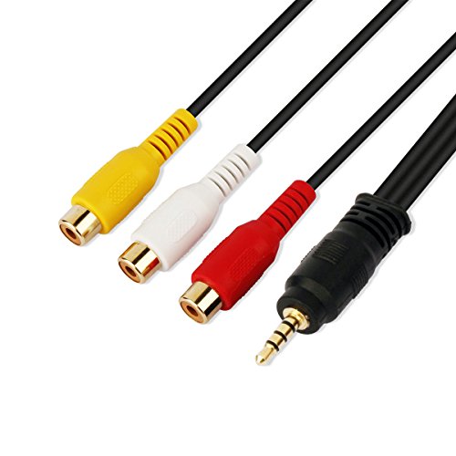QiCheng&LYS 3.5mm to RCA Audio Extension Cable,Gold Plated 3.5mm Male to 3RCA Female Stereo Audio Cable for Smartphones,MP3, Tablets,Speakers,Home Theater - 3.5 to 3RCA 25cm - size: 3.5mm to 3RCA 0.25m