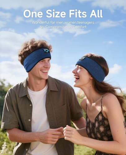 Perytong Sleep Headphones Bluetooth 5.4 Headband, Wireless Headphones Earbuds Earphones Sweatproof for Women Men Sports Workout Running Jogging Yoga Cool Gadgets Christmas Unique Gifts - color: HB NavyBlue