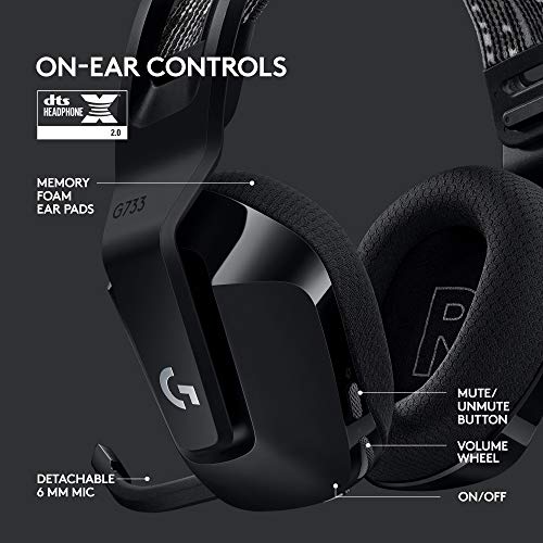 Logitech G733 Lightspeed Wireless Gaming Headset - Black - color: Black