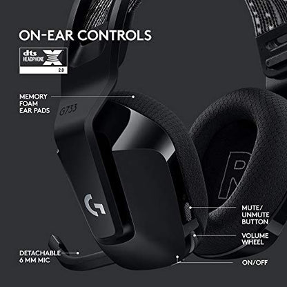Logitech G733 Lightspeed Wireless Gaming Headset - Black - color: Black