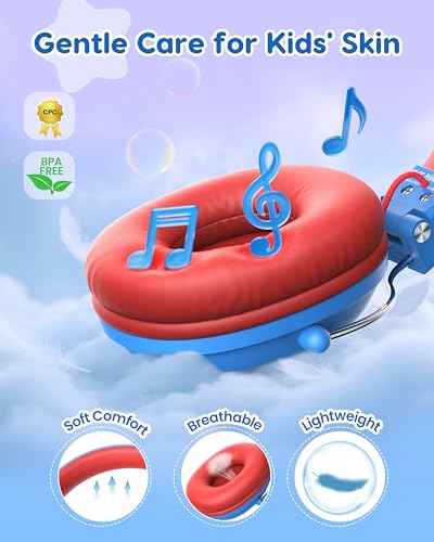 awatrue Kids Headphones, 74/85dB Volume Limiter, 3.5mm Jack Blue Red HK05 - color: Blue-Red