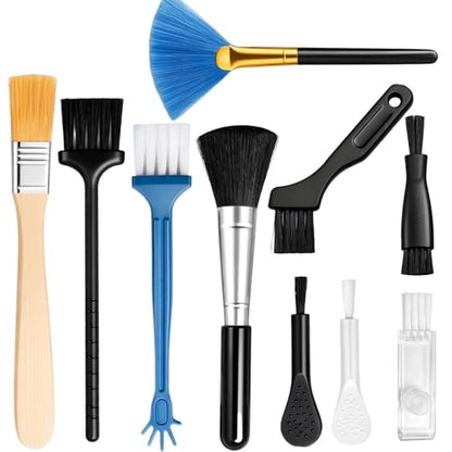 Keyboard Cleaner, 10 Pcs Mini Anti Static Laptop Cleaning Kit | Nylon Dust Brushes for Keyboard, Computer Motherboard, Fans, Camera & Small Spaces Electronic Devices