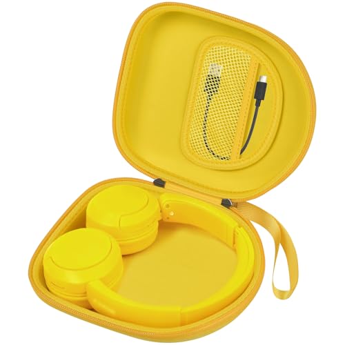 Headphone Case Compatible with Sony WH-CH520/ WH-1000XM4/ for JBL Tune 720BT/ 510BT Wireless Headphones Bluetooth On-Ear, Over Ear Noise Cancelling Earphone Bag- Yellow (Box Only) | Cationic Oxford Cloth, Mesh Pocket, for JBL Tune 720BT/510BT, Travel Stor