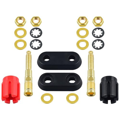 onelinkmore 4mm Speaker Binding Post, Female Banana Jack, Audio | Red and black panel-mount binding posts accept compatible 4mm banana plugs or bare speaker wire up to 12 AWG - color: 2-Way Banana Plugs