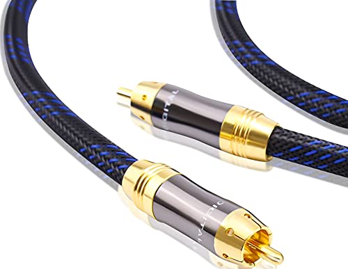 Dual Shielded (OD 8.0mm) RCA Male to RCA Male subwoofer Cable (4 Feet) - size: 4 Feet