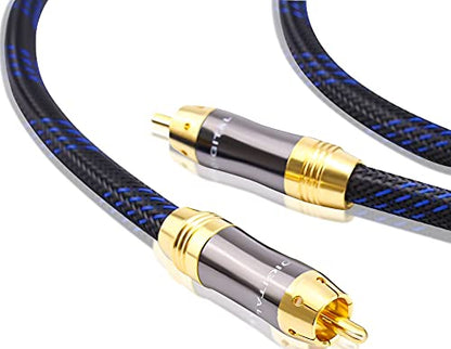Dual Shielded (OD 8.0mm) RCA Male to RCA Male subwoofer Cable (4 Feet) - size: 4 Feet