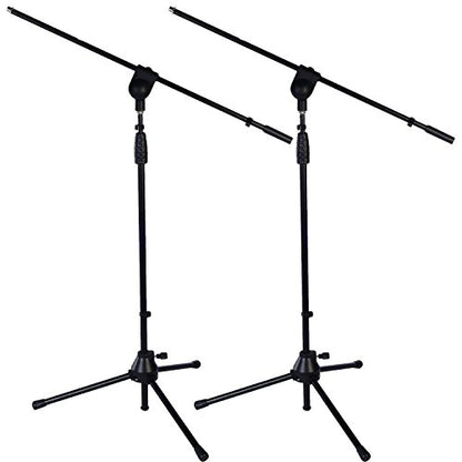 LyxPro Microphone Stand Boom Arm Tilting, Rotating Floor Podium Studio, Strong Durable 38.5 Inch - 66 Inch, Extends Arm to 29 3/8 Inch Comes With 3/8 Inch and 5/8 Inch - Mount Adapters (Pack of 2) - size: 2 Pack