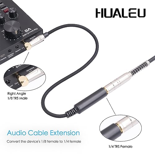 1FT 1/4" Female to 1/8" Male Right Angle Stereo Audio Adapter TRS 6.35 (1/4 inch) Female to 3.5 (1/8 inch) Male Adapter Cable for Amplifier, Guitar, Headphone, Laptop, Phone - size: 1Feet