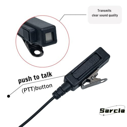 Earpiece Headset MIC PTT 2 Pin for Motorola CP200 CP200D CP185 CP100d CLS1410 CLS1110 RDM2070d DTR650 dlr1060 dlr1020 bc130 Mag One Bpr40 M1 R2 walkie Talkie 2 Way Radio with Acoustic Tube