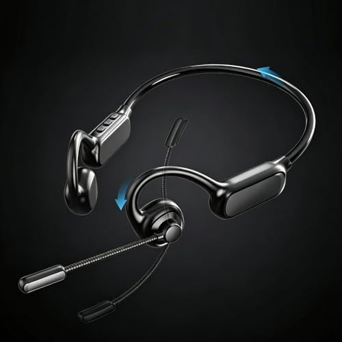 AYI Air Conduction Open Ear Headphones with 270° Rotating External Microphone Bluetooth Headset Smart ENC Call Noise Canceling Dual Device Pairing Ergonomic Fit for Office Driving Sports-Black - color: Over ear Headphone external Mic W3 Black