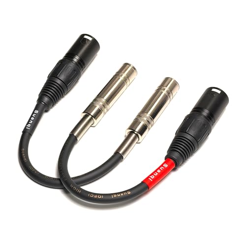 XLR Male to 1/4 inch TRS Female Adapter Cable, 6 inch, 2 Pack (XLR Male to TRS Female) - style: XLR Male to TRS Female