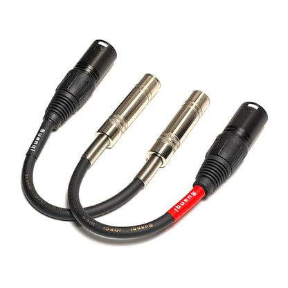 XLR Male to 1/4 inch TRS Female Adapter Cable, 6 inch, 2 Pack (XLR Male to TRS Female) - style: XLR Male to TRS Female