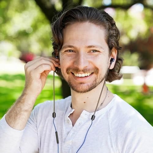 DefenderShield Air Tube Stereo Earbuds USB-C - Universal Acoustic Wired Headphones with Mic & Volume Control - style: USB-C