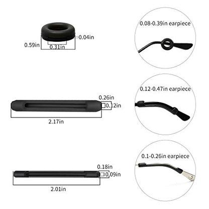 20 Pairs Eyeglasses Ear Hooks Retainers, Silicone Eyeglasses Anti-Slip Holder Stoppers Temple Tips Sleeve Retainer Eyewear Retainers Spectacle Stay For Eyeglasses, Sunglasses, Reading Glasses - color: Black+white