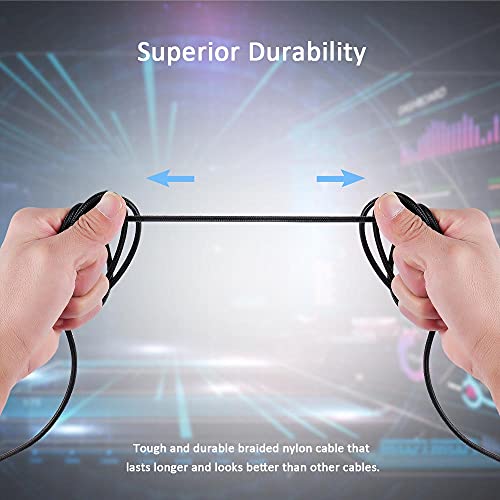 QJYTH Replacement Cord Compatible with Hyperx Cloud Alpha Headset | Inline Mute & Volume Control (No Inline Mic, Black)