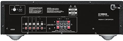 Yamaha Audio 2021 Yamaha R-S202 Stereo Receiver with Built-In Bluetooth Connectivity, Up to 100W Per Channel at 8 Ohms, 4 x RCA-In, 1 x RCA-Out, Front Panel 1/4'' Headphone Output (Black) (Renewed)