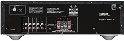 Yamaha Audio 2021 Yamaha R-S202 Stereo Receiver with Built-In Bluetooth Connectivity, Up to 100W Per Channel at 8 Ohms, 4 x RCA-In, 1 x RCA-Out, Front Panel 1/4'' Headphone Output (Black) (Renewed)