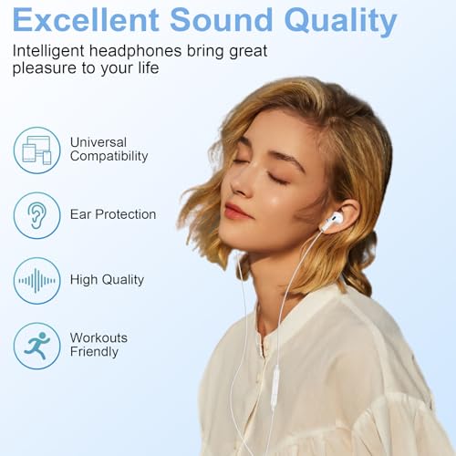 USB C Wired Headphones Earbuds for Samsung Galaxy S26 Ultra S26 S25 S24 S23 | Wired Earphone with Microphone Corded Earbuds Audifonos In-Ear Buds for Google Pixel 10 Pro Fold 10 Pro 10 XL 10A 9A 9 8 7 6