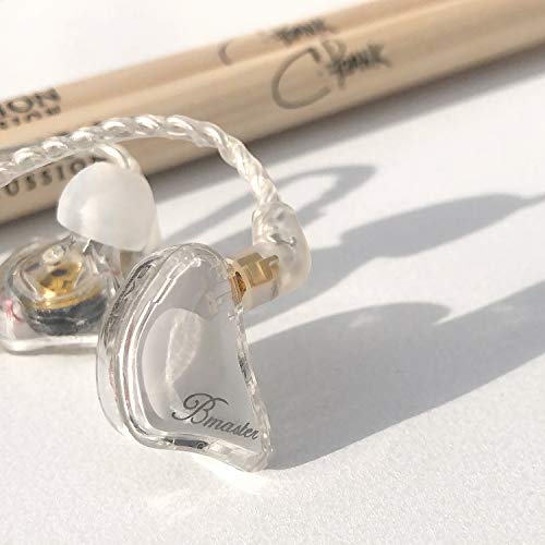BASN Bmaster Triple Drivers in Ear Monitor Headphone with Two Detachable Cables Fit in Ear Suitable for Audio Engineer, Musician (White) - color: White