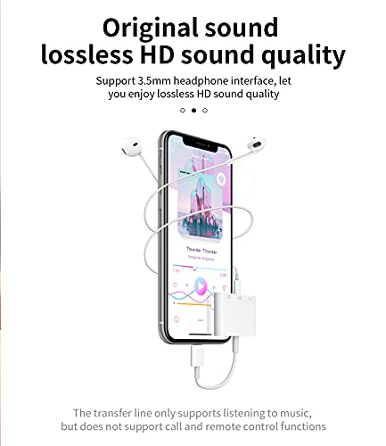 zoyuzan Compatible for iPhone Headphone Adapter 3.5mm AUX Audio Jack Charger Dongle Earphone Splitter Compatible with Lightning Male to USB Female OTG Power Charging Camera MIDI Connector for ipad