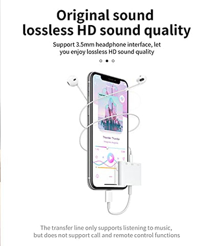 zoyuzan Compatible for iPhone Headphone Adapter 3.5mm AUX Audio Jack Charger Dongle Earphone Splitter Compatible with Lightning Male to USB Female OTG Power Charging Camera MIDI Connector for ipad