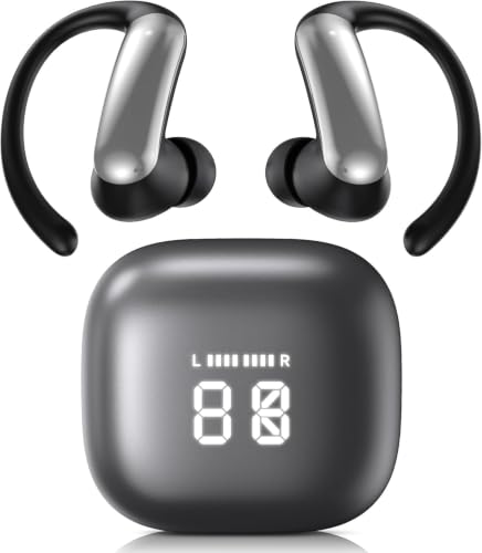 Wireless Ear Buds,Bluetooth Headphones with ENC Noise Cancelling,50H Playtime Earphones with LED Power Display,IPX4 Waterproof Earbuds for Sports/Workout,Smartphone,Laptop,Computer - color: Black
