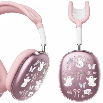 for AirPods Max Headphones Kawaii Cat Ear Covers for AirPods Max 2 - color: Kitten Butterfly B/Pink