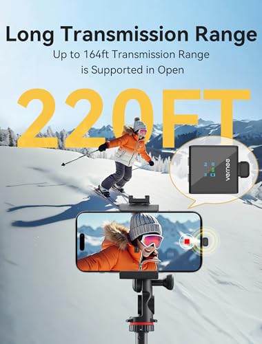 vernee Wireless Lavalier Microphone for iPhone 16 15, Android, Tablet, PC, Mini Mic 3-Level AI Noise Reduction, iPhone Microphone for Video Recording/Vlog/TikTok/YouTube