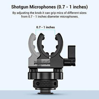 SmallRig Shotgun Microphone Holder (Cold Shoe), Built-in Soft Silicone, Bumps and Noises Absorption BSM2352