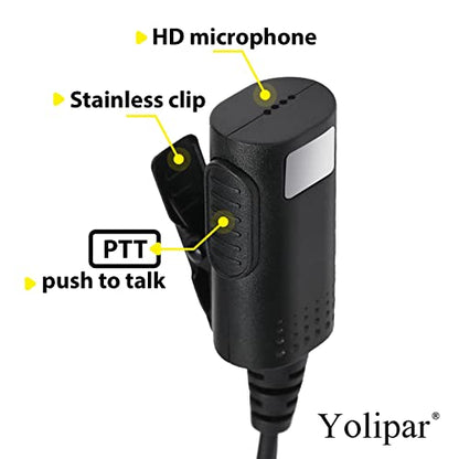 Earpiece Surveillance Kit Compatible with BaoFeng, BTECH, Kenwood Walkie Talkie with PTT Mic Headset Accessories (Acoustic Tube) - style: Acoustic Tube