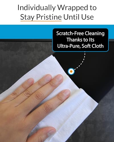 iCloth XL Screen Cleaning Wipes, Lint-Free and Streak-Free, Fast-Drying, Removes Dust, Fingerprints, and Smudges (100 XL Wipes) - size: 1 Count (Pack of 100)