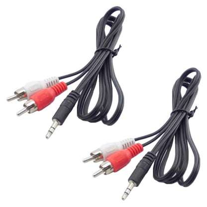 2 Pack 3.5mm to RCA Cable RCA to 3.5mm AUX Cable 5Ft 1/8'' Male TRS Stereo Jack to 2RCA Connector Plugs Adapter Audio Cables for Amplifier Speaker Sound System Home Theater Soundbar Mixer TV