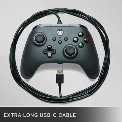 PowerA Wired Controller for Xbox Series X|S - Black, gamepad, wired video game controller, gaming controller, works with Xbox One and Windows 10/11 - style: Black