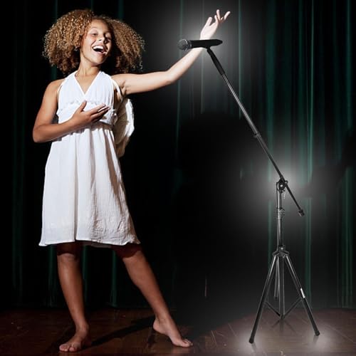 Pyle Strongest HIgh-Performance Adjustable Microphone Suspension Boom Stand | Tripod Mic Stand Mic Adapter & Clamp - Stage, Karaoke Studio, Durable Steel Easy Foldable Height from 51.0’’ - 90.5’’