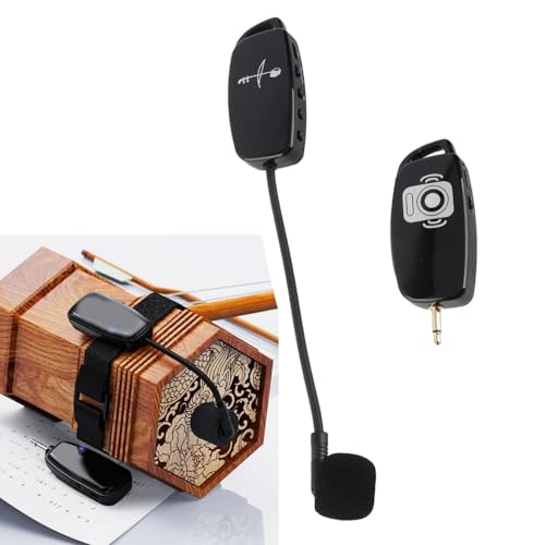 Erhu Microphone 2.4G Wireless Anti Interference Plug and Play Violin Pickup with 3.5mm to 6.35mm Adapter 10 Meter Distance Equipped Noise Cancelling Chip Durable ABS Build Automatic Pairing