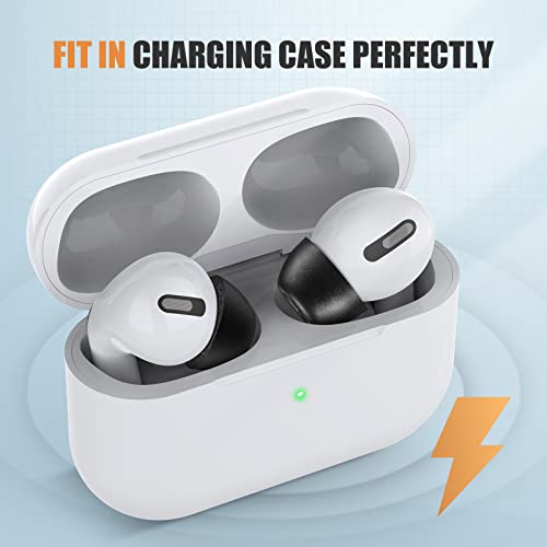Memory Foam Ear Tips for AirPods Pro 1 & 2, No Silicone Eartips Pain, Anti-Slip Replacement Tips with Dust Mesh, Fit in The Charging Case, Reducing Noise Earbuds, 3 Pairs (Mixed S/M/L, Black)